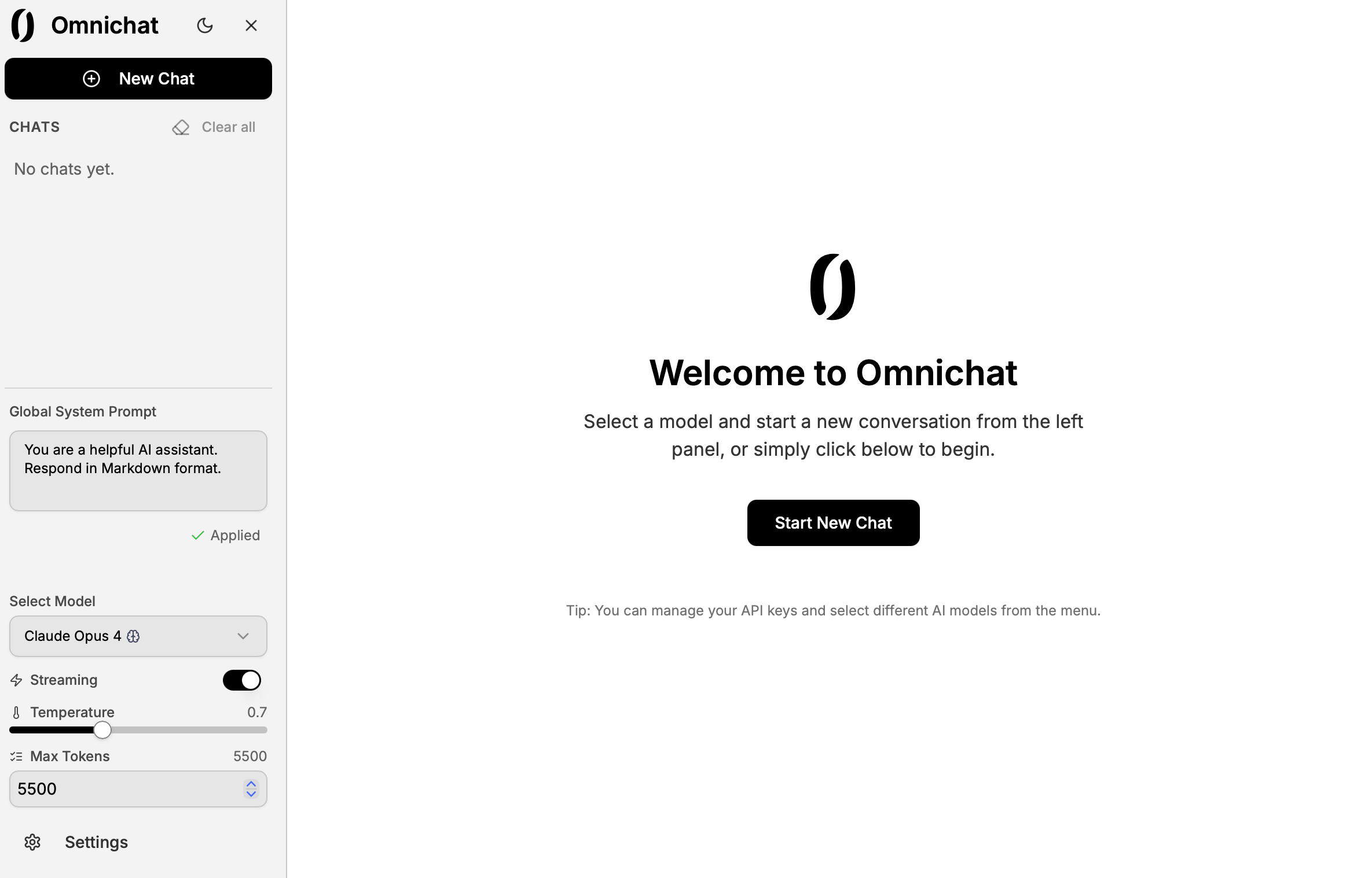 Omnichat - All-in-One LLM Chat Application